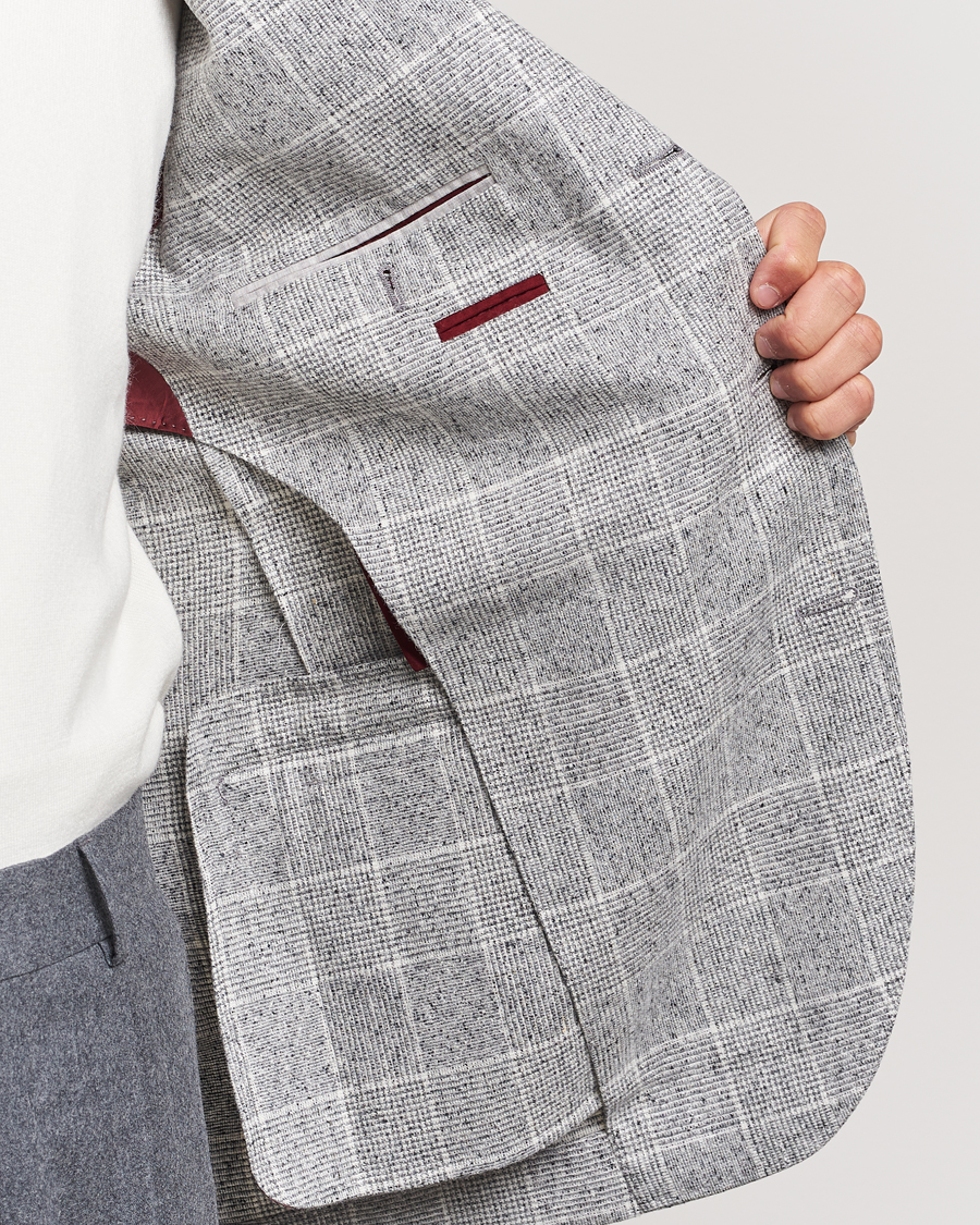 Heren | Blazers | Brunello Cucinelli | Single Breasted Check Blazer Pearl Grey