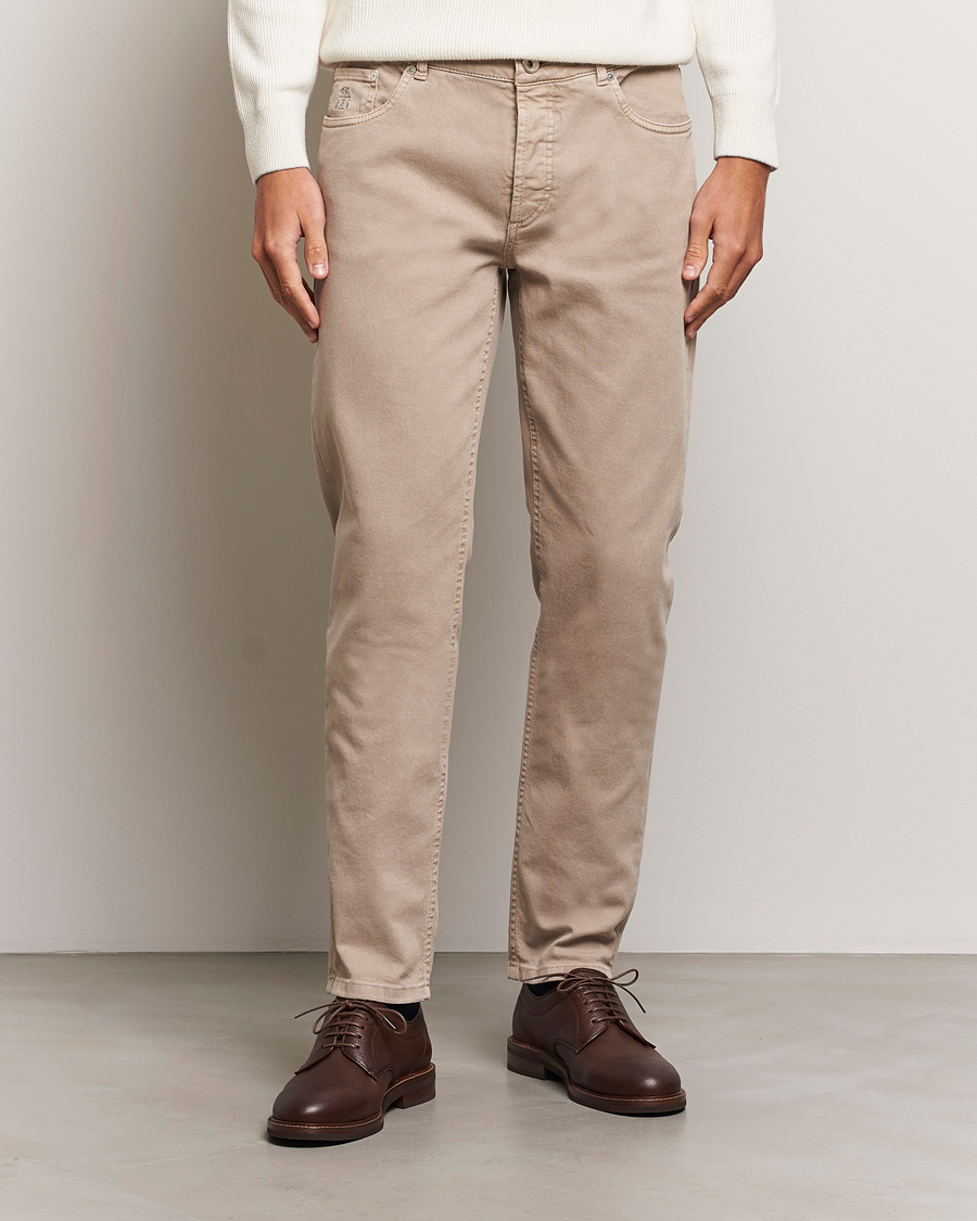 Heren | Broeken | Brunello Cucinelli | Traditional Fit 5-Pocket Pants Beige