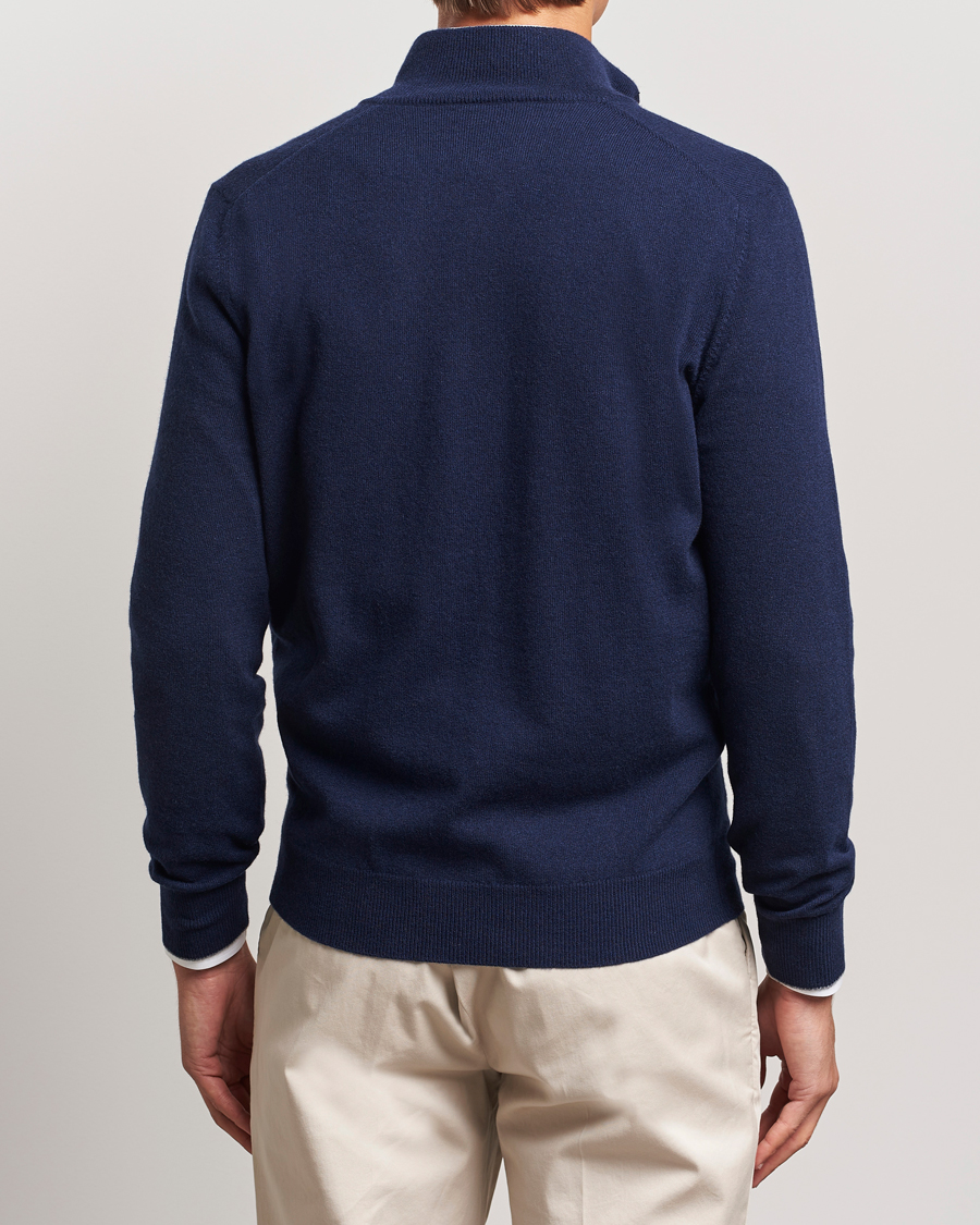 Heren | Truien | Brunello Cucinelli | 2 Ply Cashmere Half Zip Navy