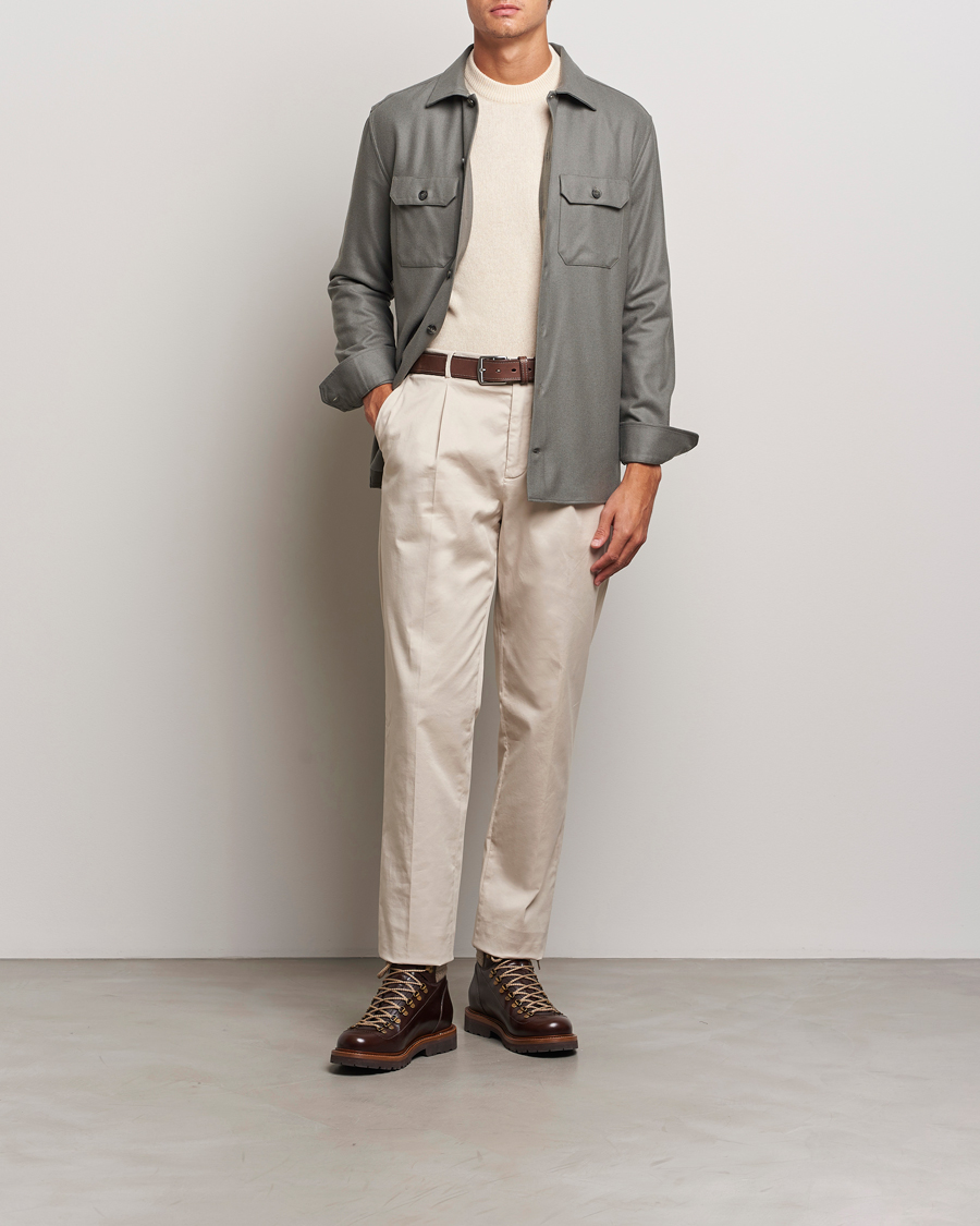 Heren | Overhemden | Brunello Cucinelli | Double Pocket Overshirt Olive