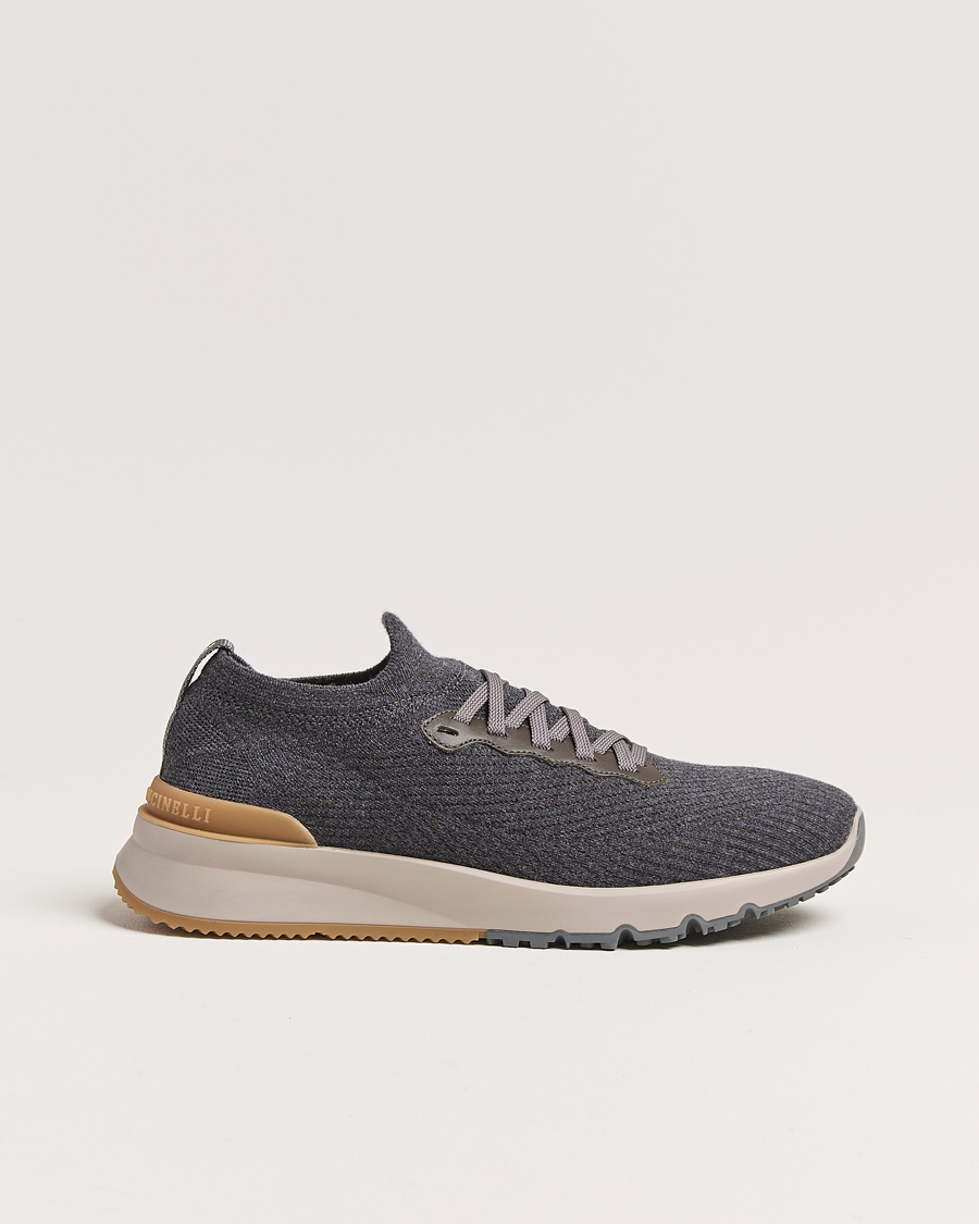 Heren | Brunello Cucinelli Flannel Running Sneakers Antracite | Brunello Cucinelli | Flannel Running Sneakers Antracite