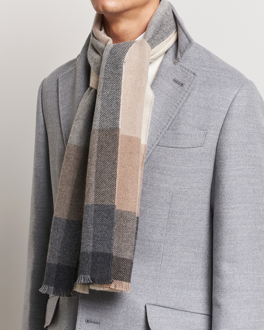 Heren | Brunello Cucinelli Wool/Cashmere Scarf Grey/Beige | Brunello Cucinelli | Wool/Cashmere Scarf Grey/Beige