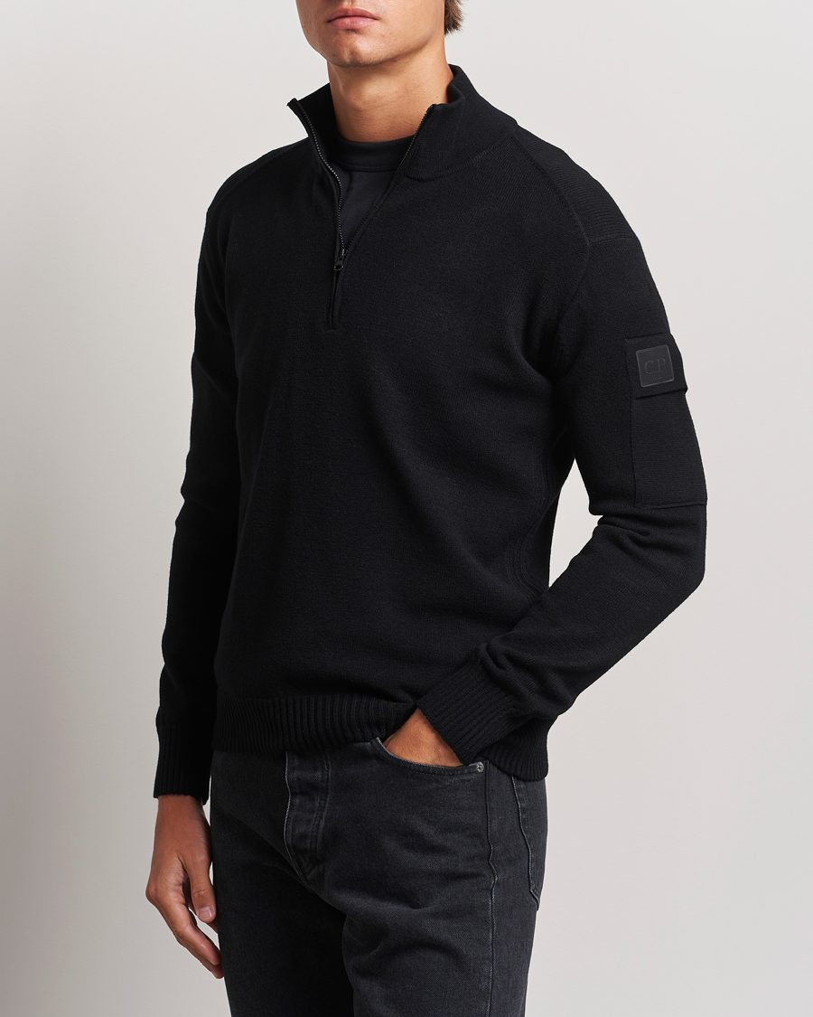 Heren | Truien | C.P. Company | Metropolis Knitted Wool Half Zip Black