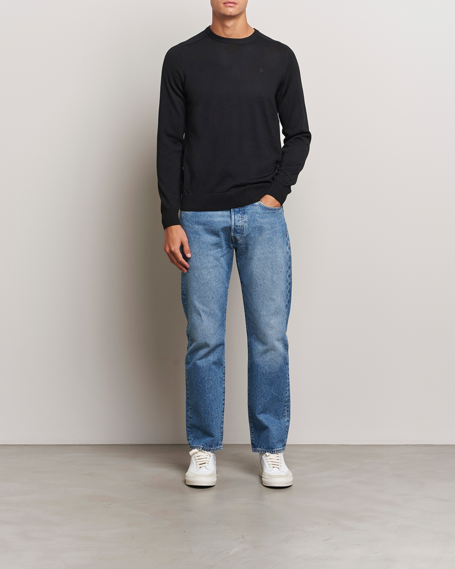 Heren | Truien | Morris | Merino O-Neck Black