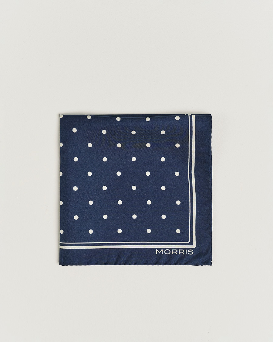 Heren | Pochets | Morris | Dot Pocket Square Navy