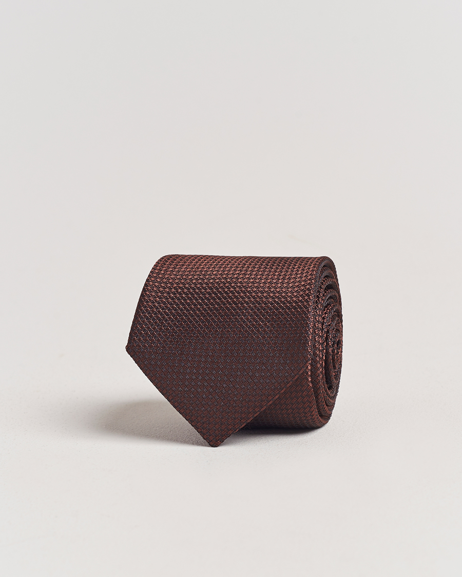 Heren | Stropdassen | Morris | Structure Tie Brown