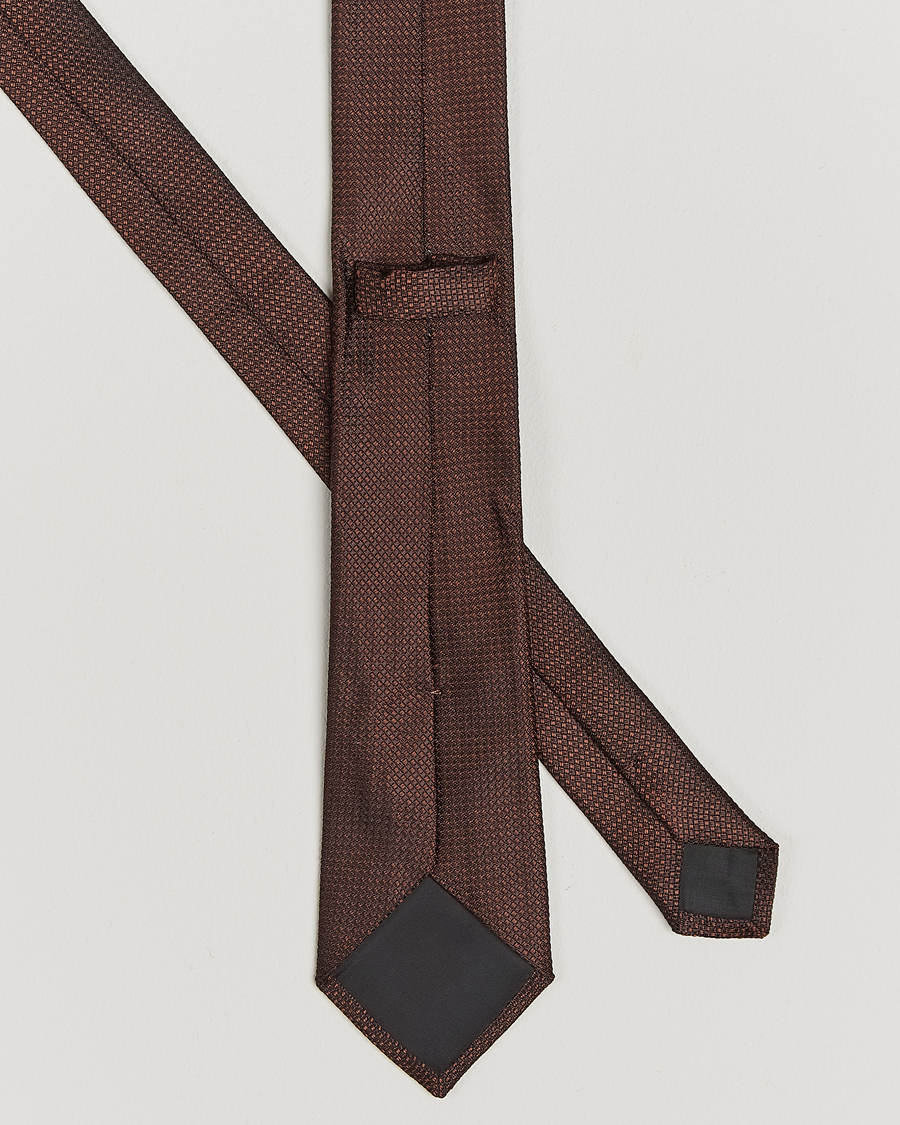Heren | Stropdassen | Morris | Structure Tie Brown