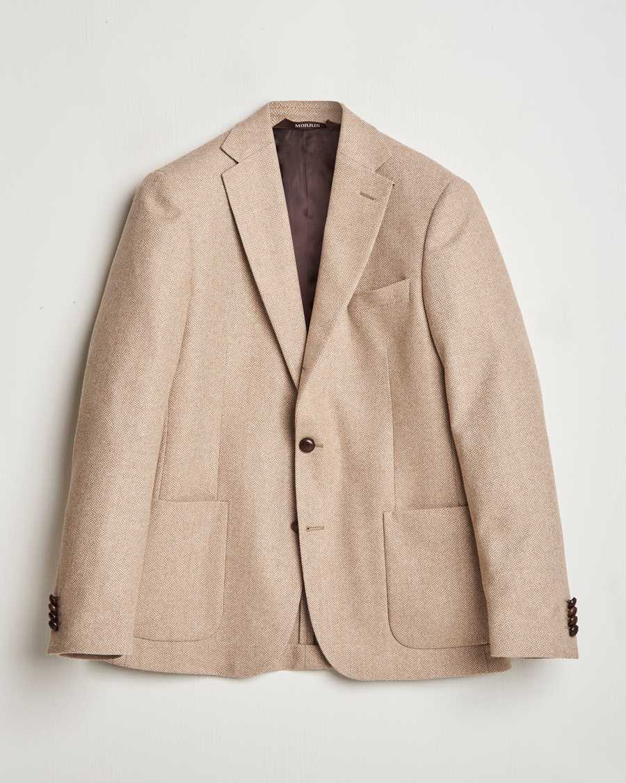 Heren | Blazers | Morris | Tweed Herringbone Blazer Brown
