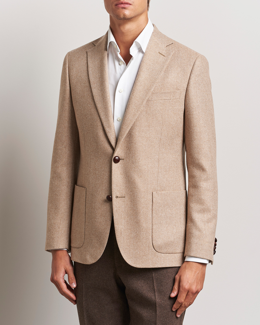 Heren | Blazers | Morris | Tweed Herringbone Blazer Brown