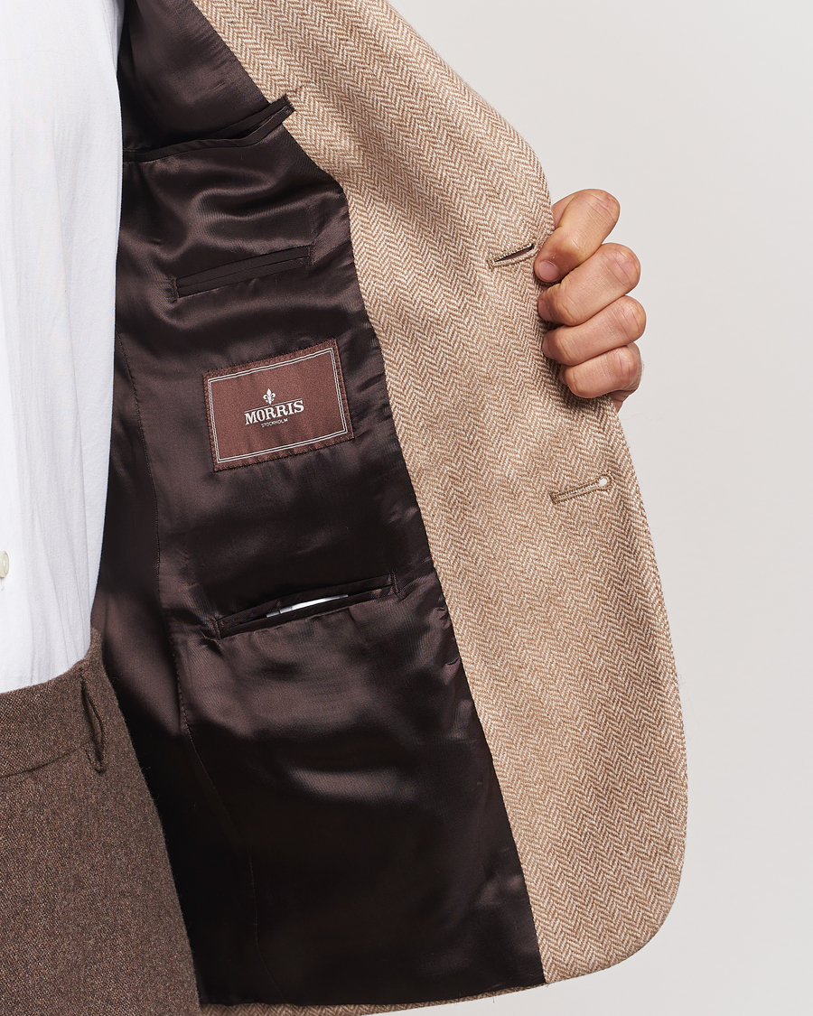 Heren | Blazers | Morris | Tweed Herringbone Blazer Brown