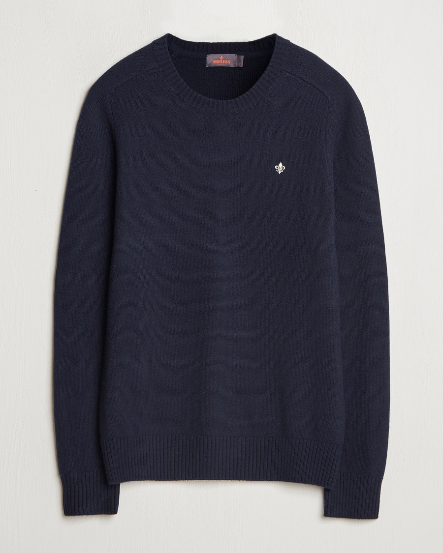 Heren | Truien | Morris | Hertford Merino Crew Neck Navy