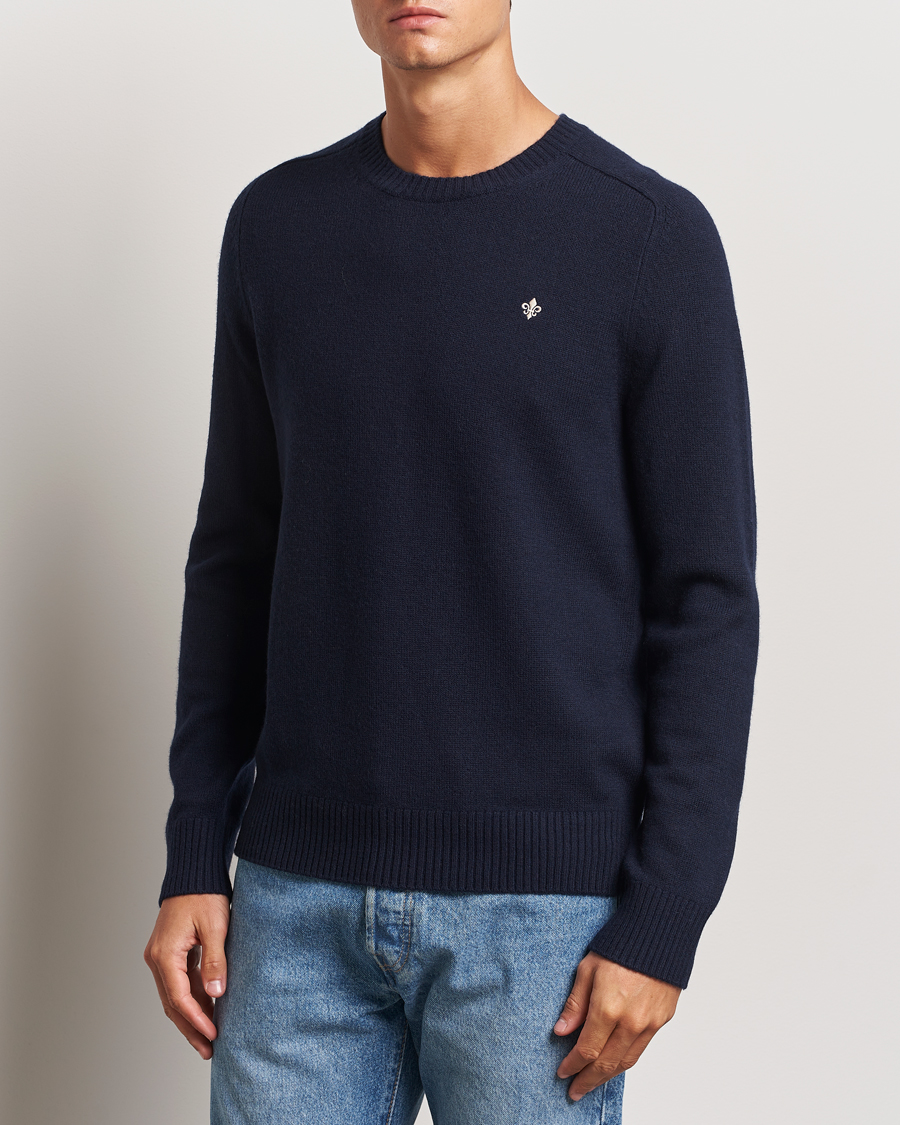 Heren | Truien | Morris | Hertford Merino Crew Neck Navy