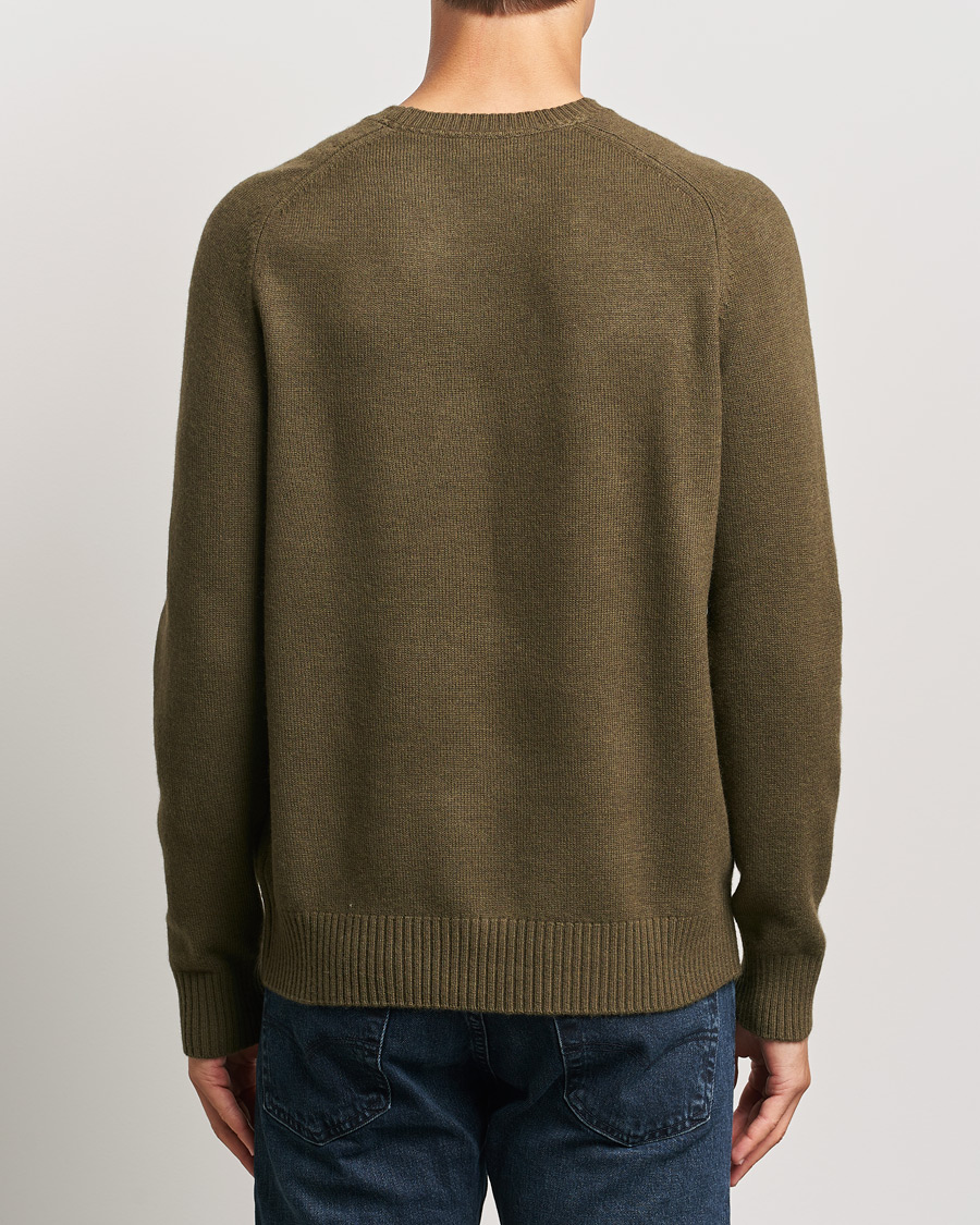 Heren | Truien | Morris | Hertford Merino Crew Neck Olive