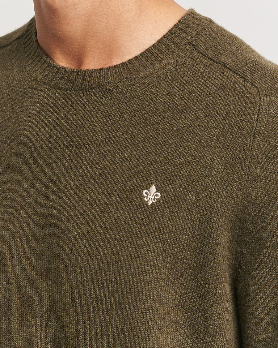 Heren | Truien | Morris | Hertford Merino Crew Neck Olive