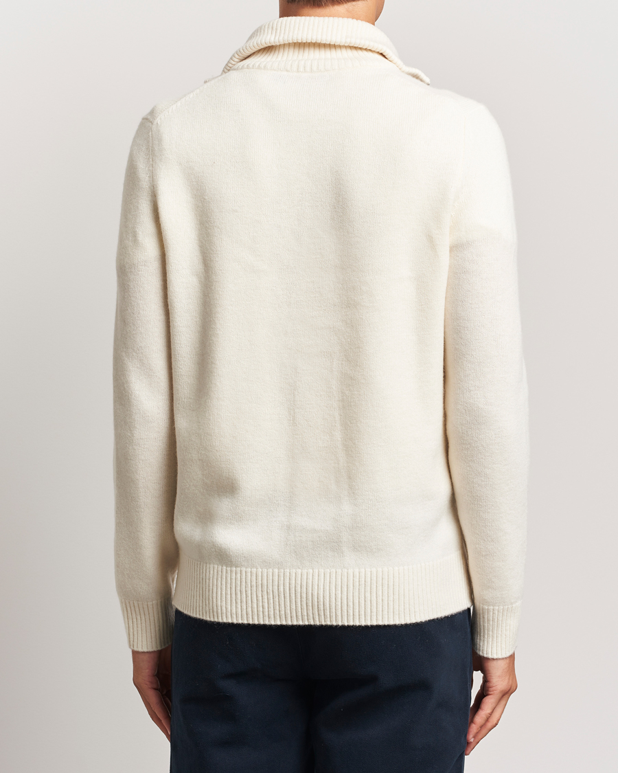 Heren | Truien | Morris | Hertford Merino Half Zip Off White