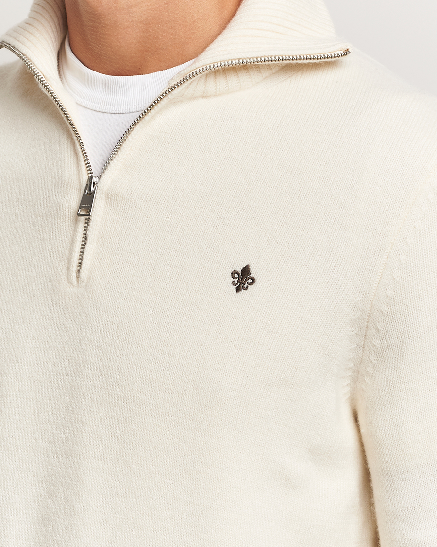 Heren | Truien | Morris | Hertford Merino Half Zip Off White