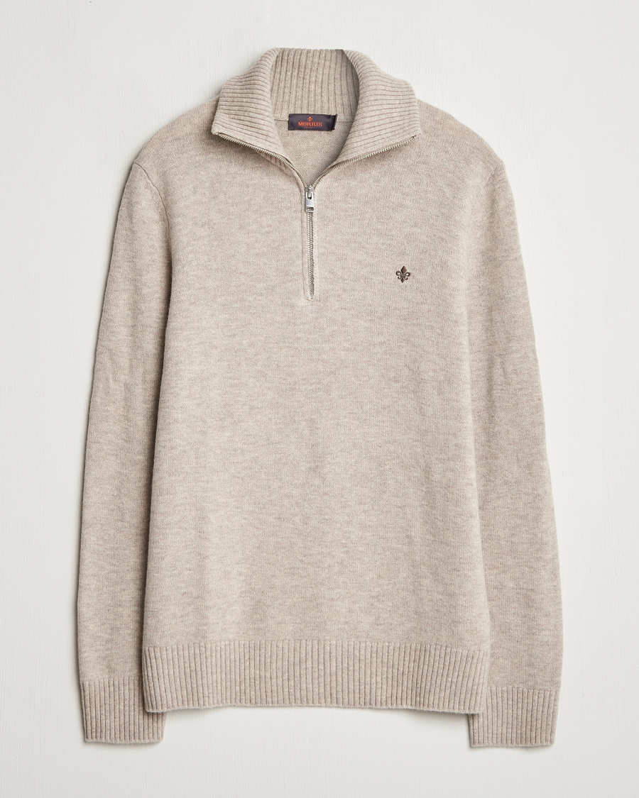 Heren | Truien | Morris | Hertford Merino Half Zip Khaki