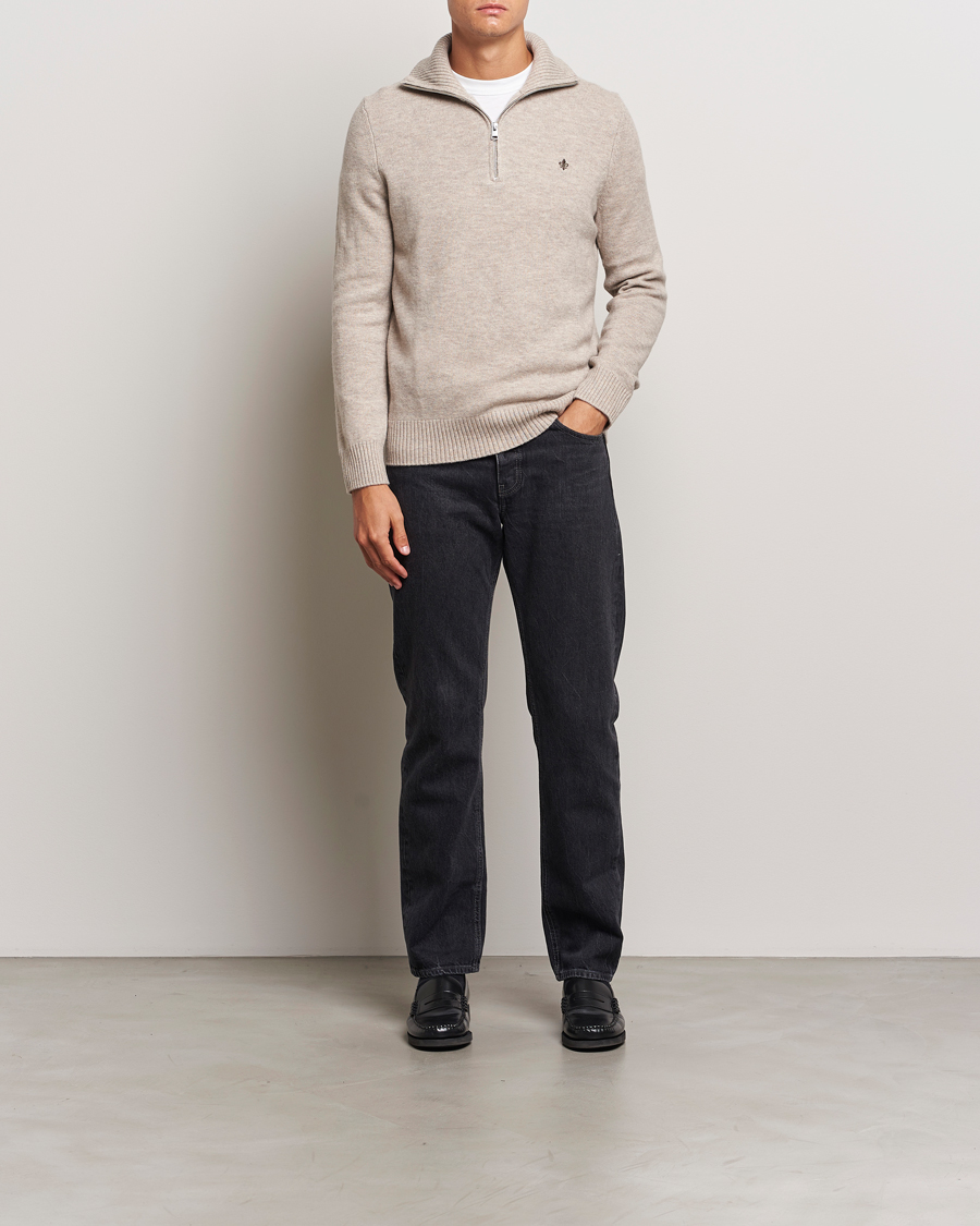 Heren | Truien | Morris | Hertford Merino Half Zip Khaki