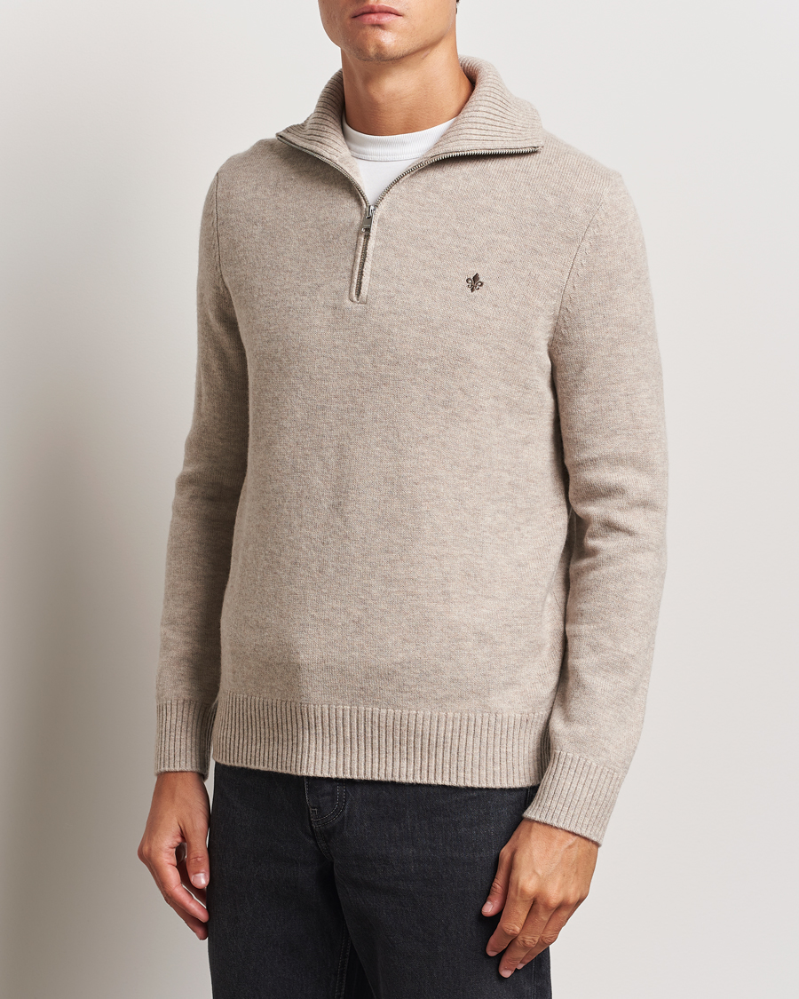 Heren | Truien | Morris | Hertford Merino Half Zip Khaki