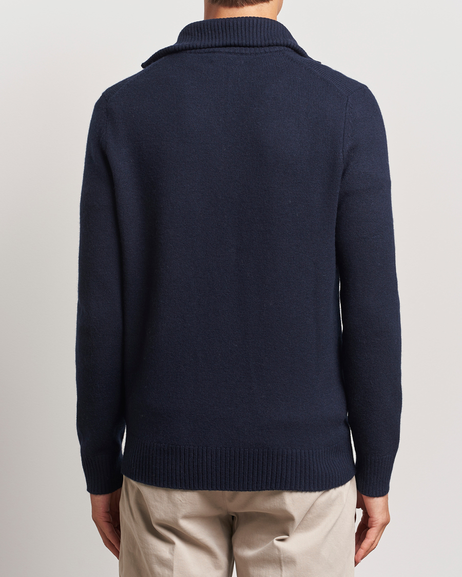 Heren | Truien | Morris | Hertford Merino Half Zip Navy