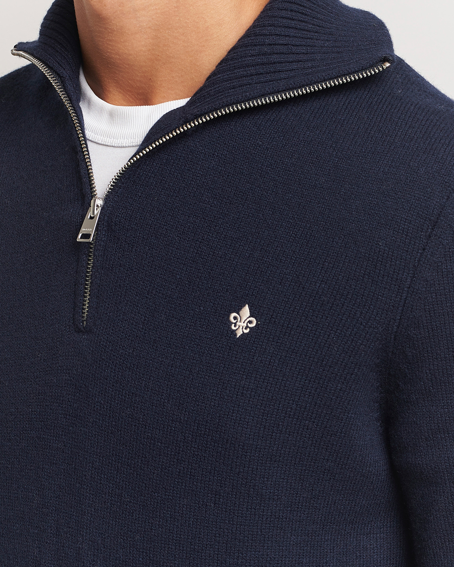 Heren | Truien | Morris | Hertford Merino Half Zip Navy