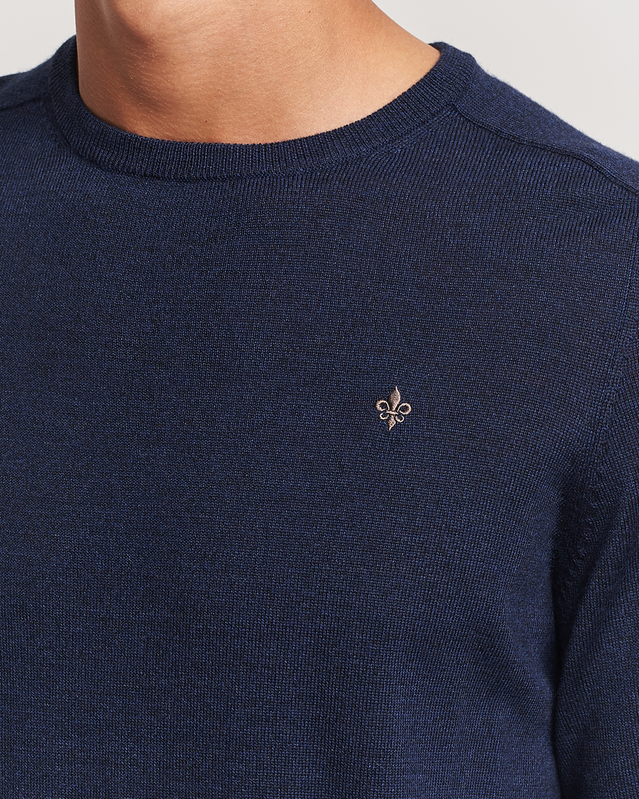 Heren | Truien | Morris | Merino O-neck Blue