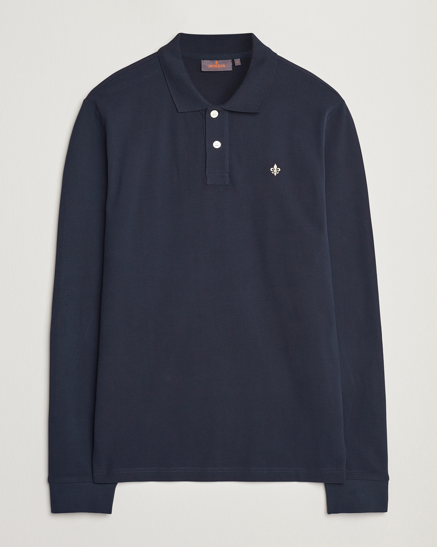 Heren | Truien | Morris | Camden Long Sleeve Polo Blue