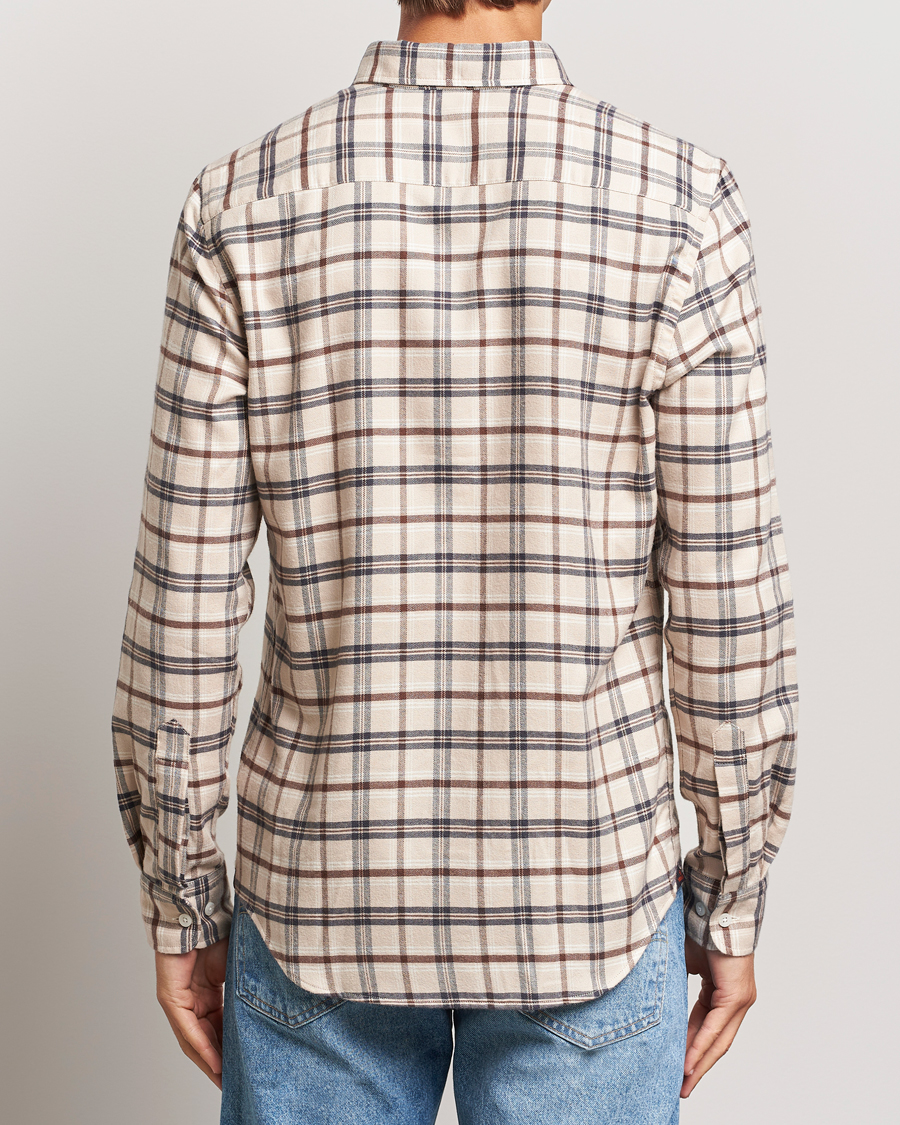 Heren | Overhemden | Morris | Soft Check Flannel Shirt Camel