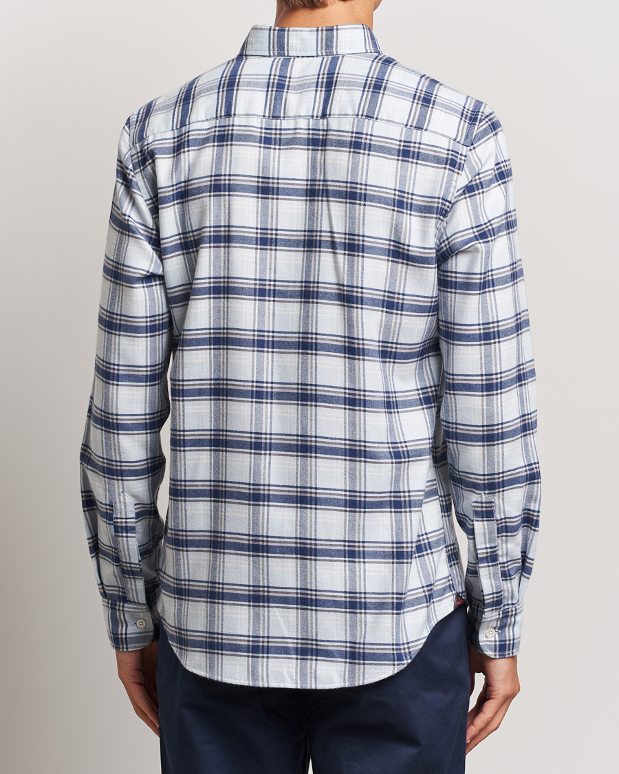 Heren | Overhemden | Morris | Soft Check Flannel Shirt Blue