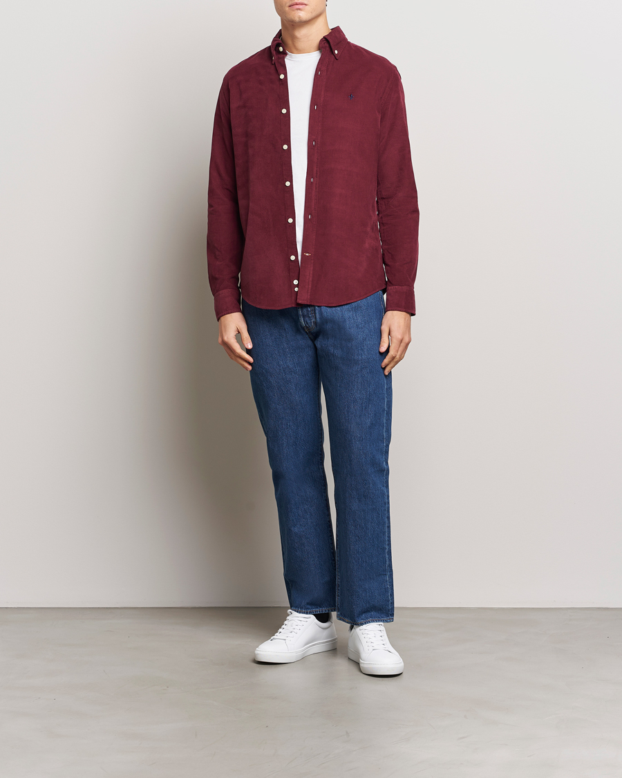 Heren | Overhemden | Morris | Douglas Corduroy Shirt Wine Red