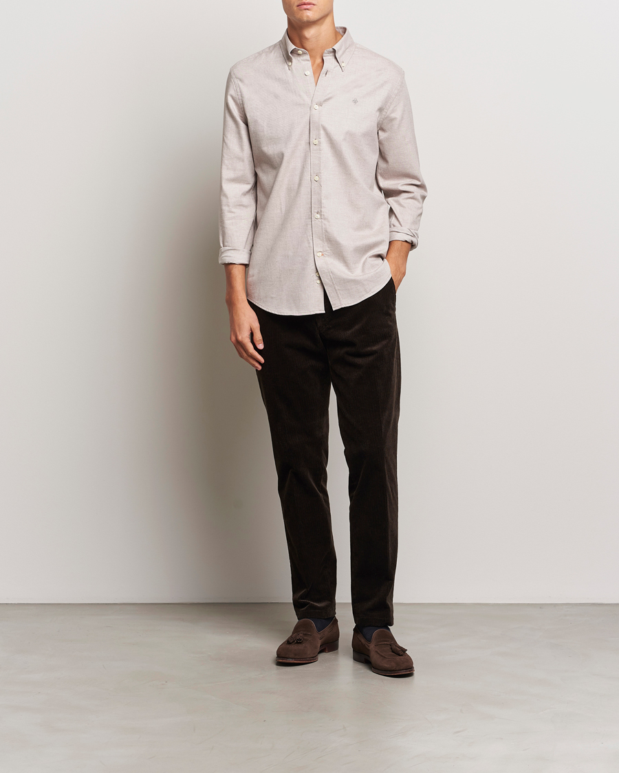 Heren | Overhemden | Morris | Watts Flannel Shirt Khaki