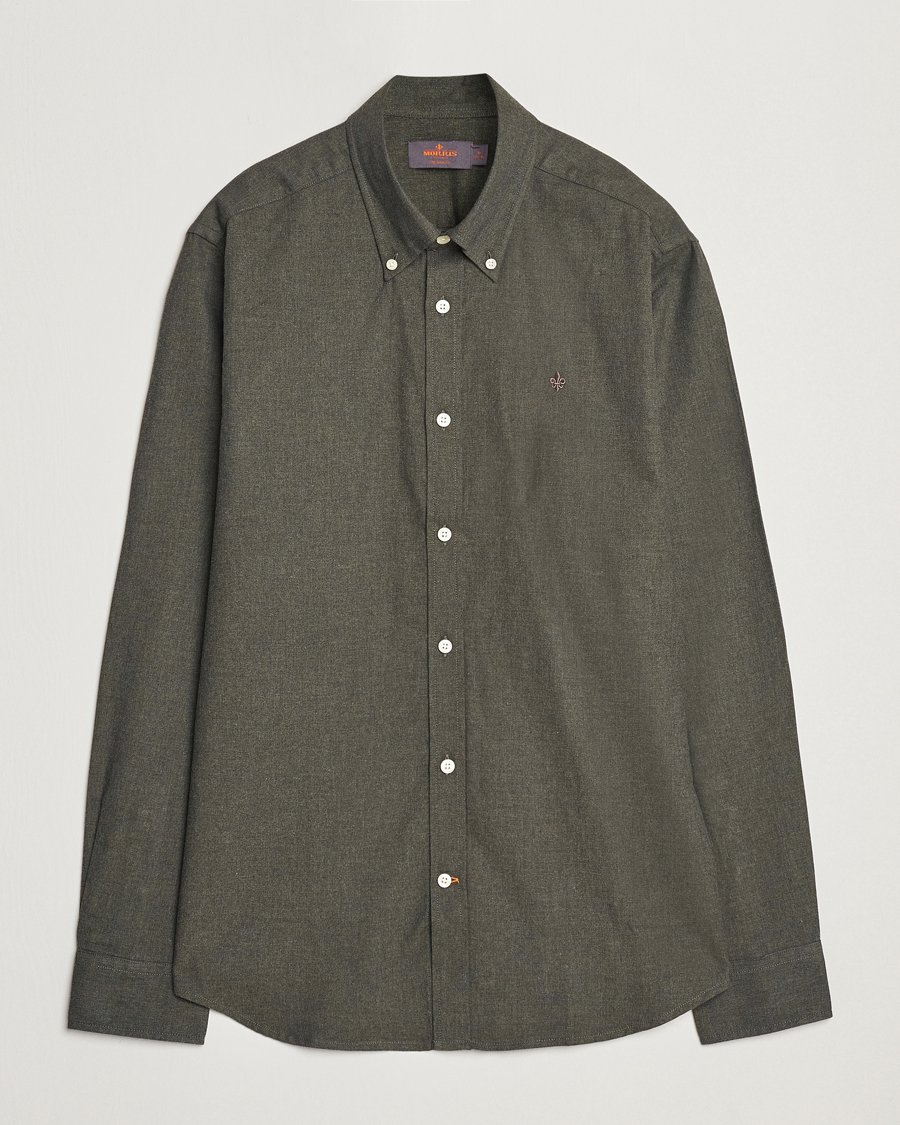 Heren | Overhemden | Morris | Watts Flannel Shirt Olive