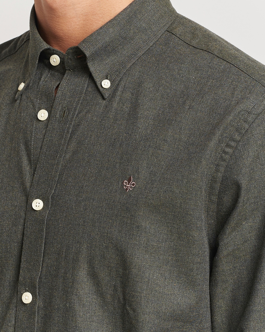Heren | Overhemden | Morris | Watts Flannel Shirt Olive