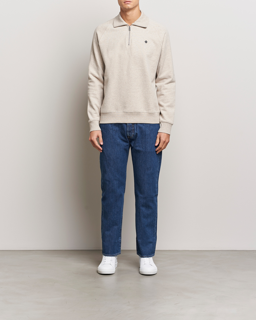 Heren | Truien | Morris | Maryon Half Zip Sweatshirt Khaki