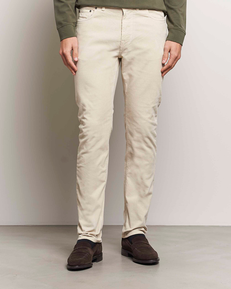 Heren | Broeken | Morris | James Corduroy 5-Pocket Pant Off White