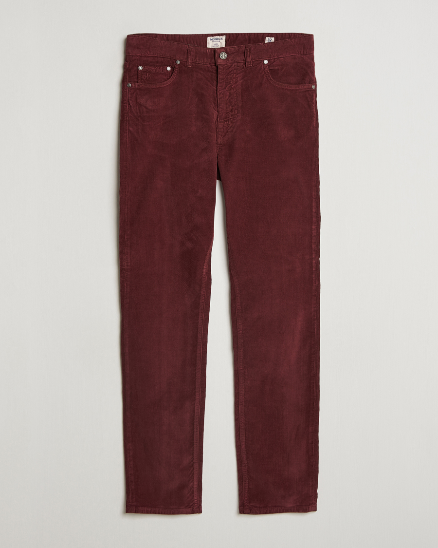 Heren | Broeken | Morris | James Corduroy 5-Pocket Pant Wine Red