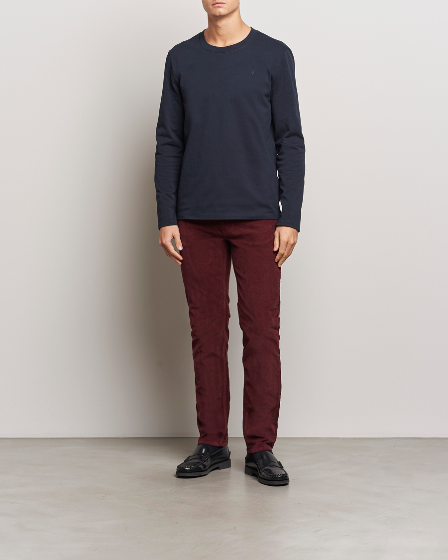 Heren | Broeken | Morris | James Corduroy 5-Pocket Pant Wine Red