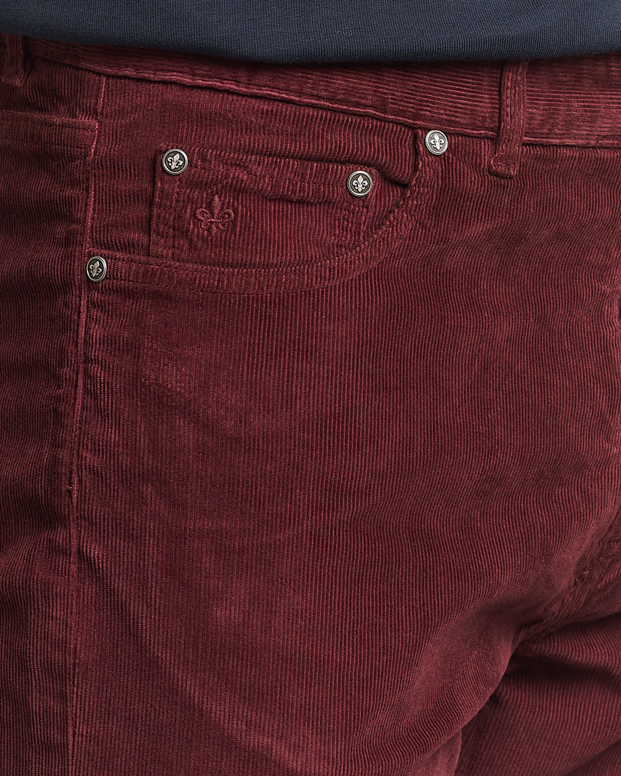 Heren | Broeken | Morris | James Corduroy 5-Pocket Pant Wine Red