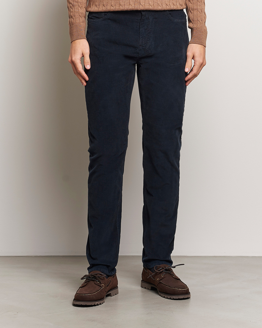 Heren | Broeken | Morris | James Corduroy 5-Pocket Pant Navy