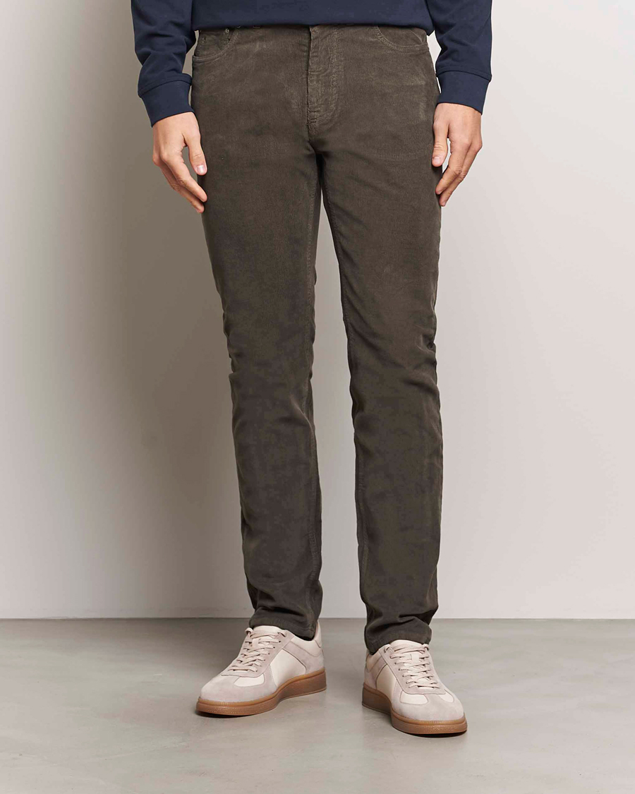 Heren | Broeken | Morris | James Corduroy 5-Pocket Pant Olive