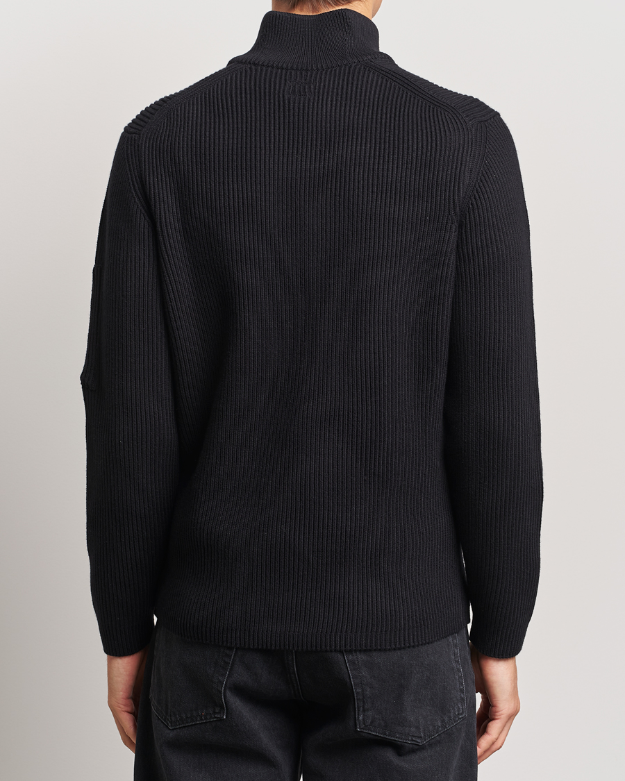Heren | Truien | C.P. Company | Full Rib Knitted Cotton Half Zip Black