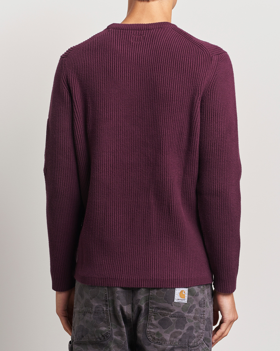 Heren | Truien | C.P. Company | Full Rib Knitted Cotton Crew Neck Burgundy