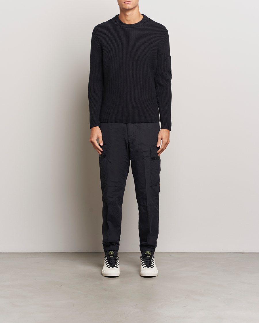 Heren | Truien | C.P. Company | Full Rib Knitted Cotton Crew Neck Black