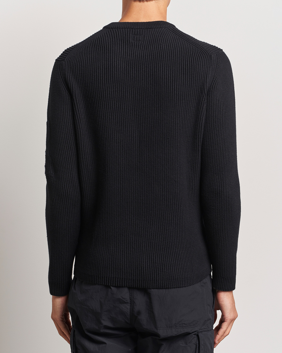 Heren | Truien | C.P. Company | Full Rib Knitted Cotton Crew Neck Black