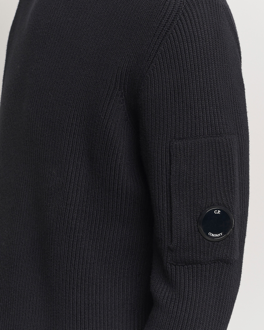 Heren | Truien | C.P. Company | Full Rib Knitted Cotton Crew Neck Black