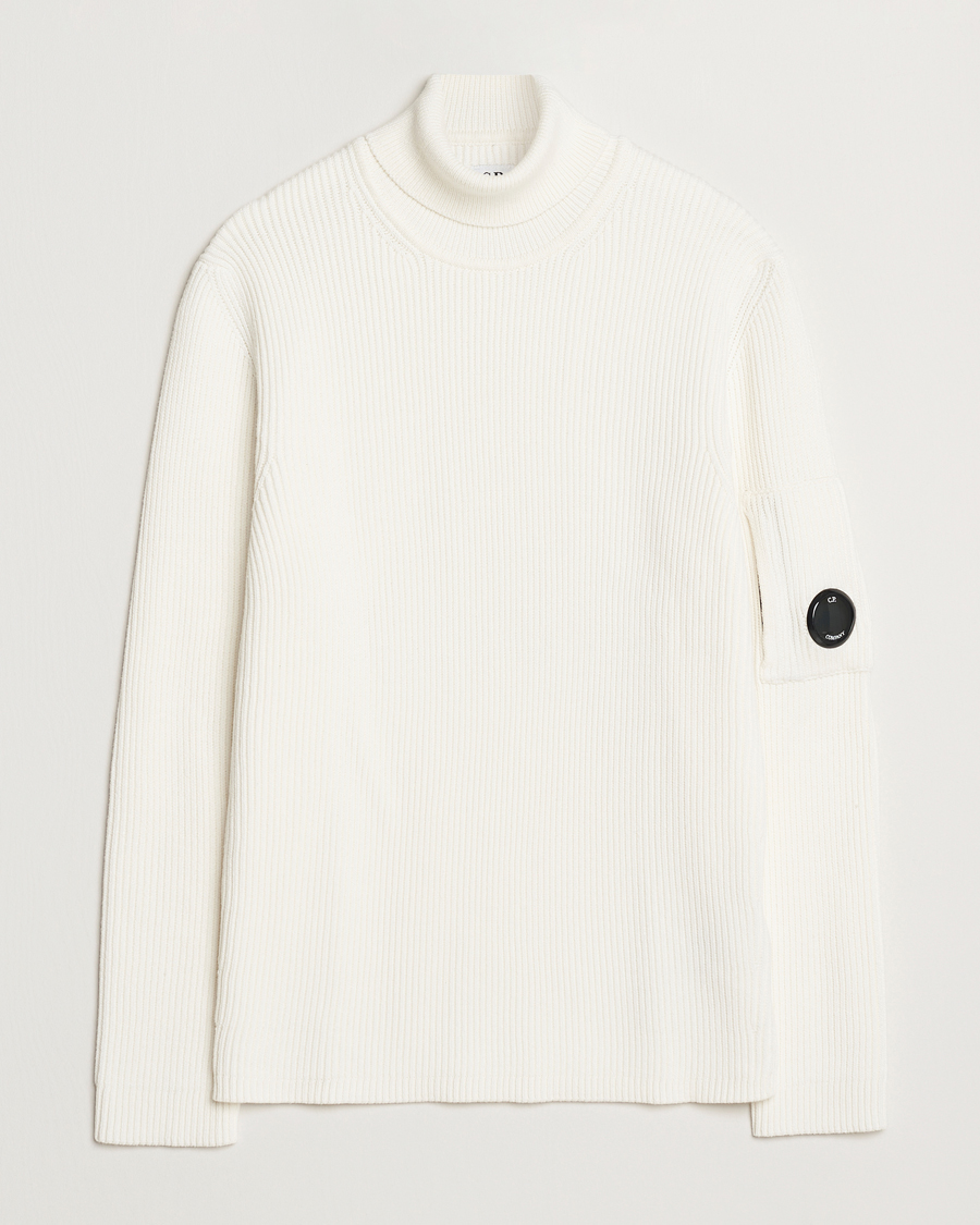 Heren | Truien | C.P. Company | Full Rib Knitted Cotton Rollneck Off White