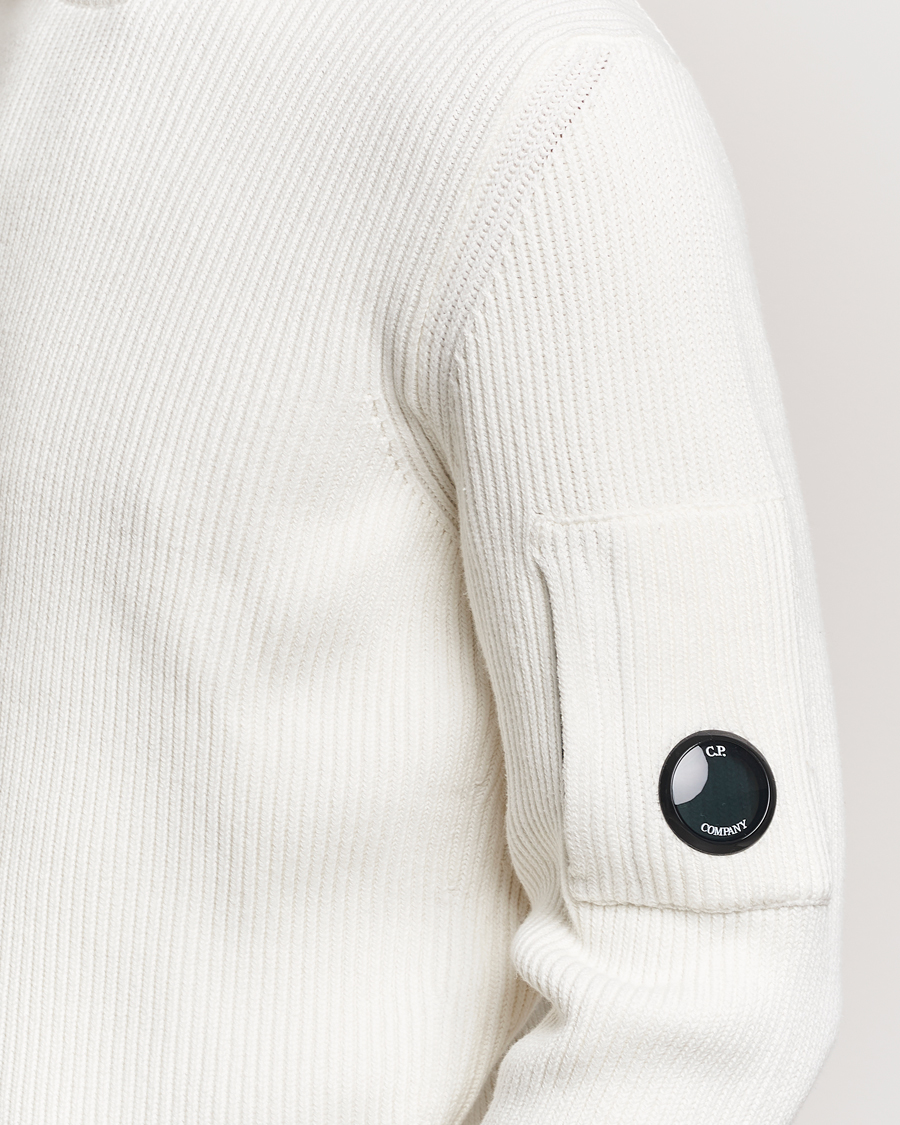Heren | Truien | C.P. Company | Full Rib Knitted Cotton Rollneck Off White
