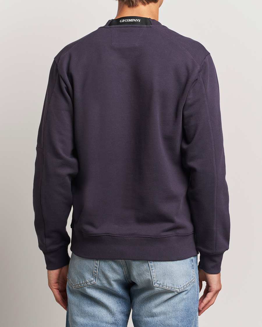 Heren | Truien | C.P. Company | Diagonal Raised Fleece Lens Sweatshirt Washed Navy