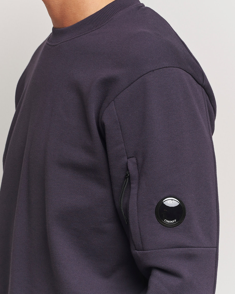 Heren | Truien | C.P. Company | Diagonal Raised Fleece Lens Sweatshirt Washed Navy