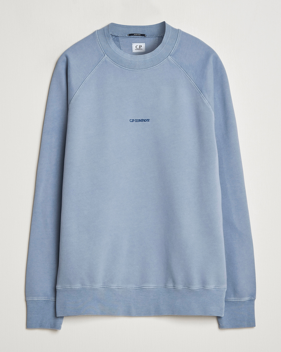 Heren | Truien | C.P. Company | Brushed Emerized Fleece Sweatshirt Light Blue